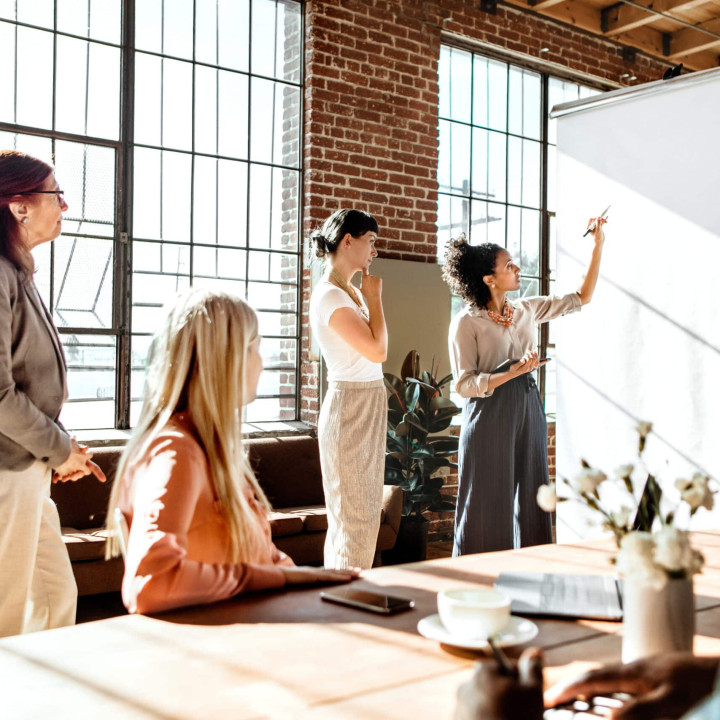 People brainstorming in a workshop